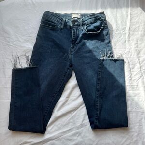 Frame Le High Skinny Jean 28 Dark Blue Wash Denim